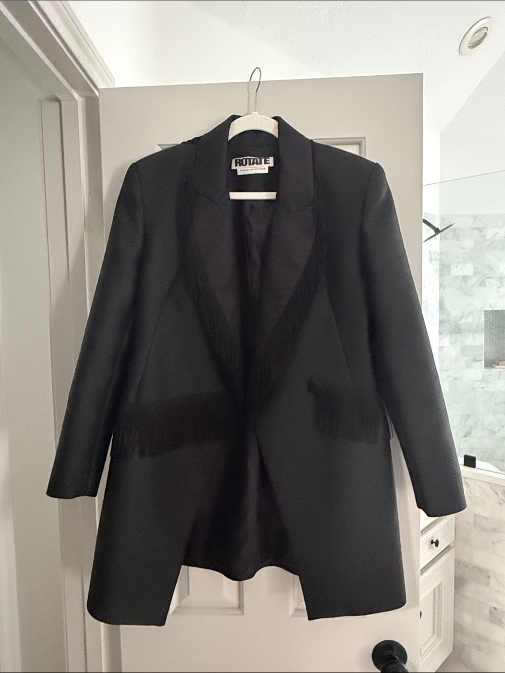 Rottale Black Fringe-Trim Women's Blazer